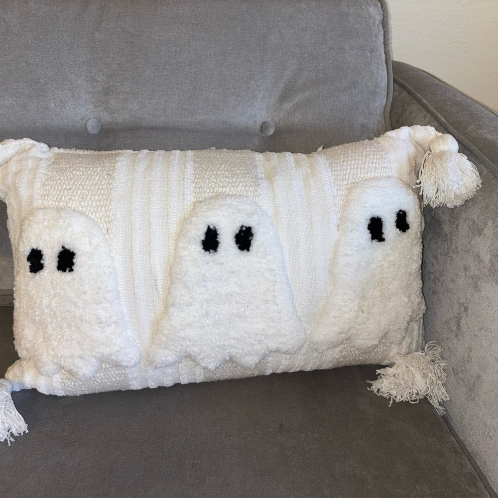 White Ghost Decorative Pillow